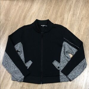 New Karl Lagerfeld Paris Black and Gray bomber Jacket L